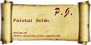 Palotai Jolán névjegykártya