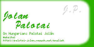jolan palotai business card